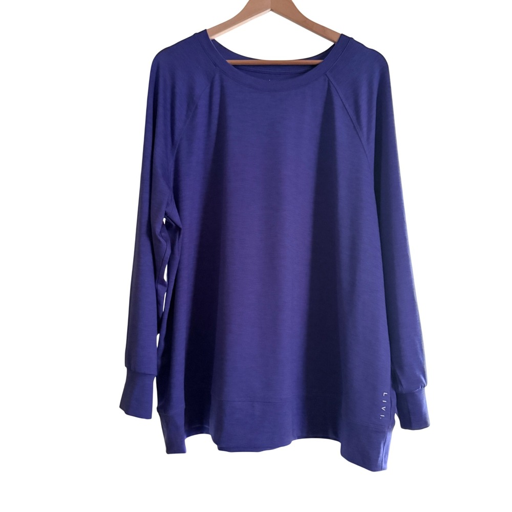 LIVI Active Top Plus 18/20 XL Purple Stretch Activewear Lounge Gym Athleisure